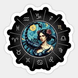 ZODIAC Scorpio - Astrological SCORPIO - SCORPIO - ZODIAC sign - Van Gogh style - 8 Sticker